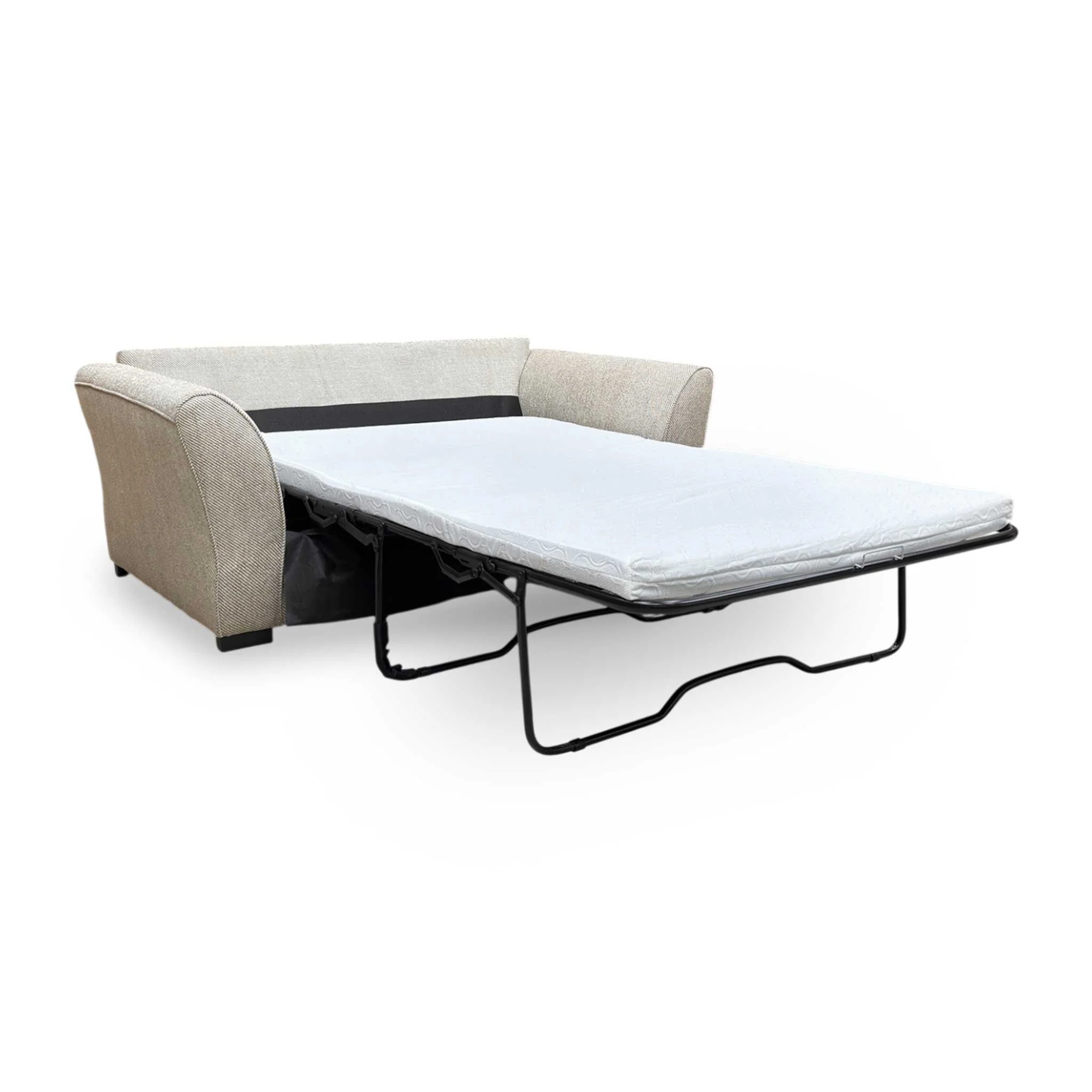 ‘Sophie’ Sultan Oatmeal Woven Fabric 2 Seater Sofa Bed - Image 4