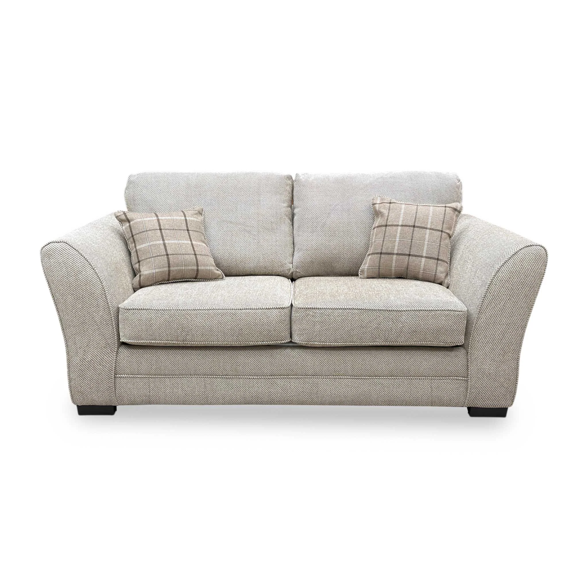 ‘Sophie’ Sultan Oatmeal Woven Fabric 2 Seater Sofa Bed - Image 8