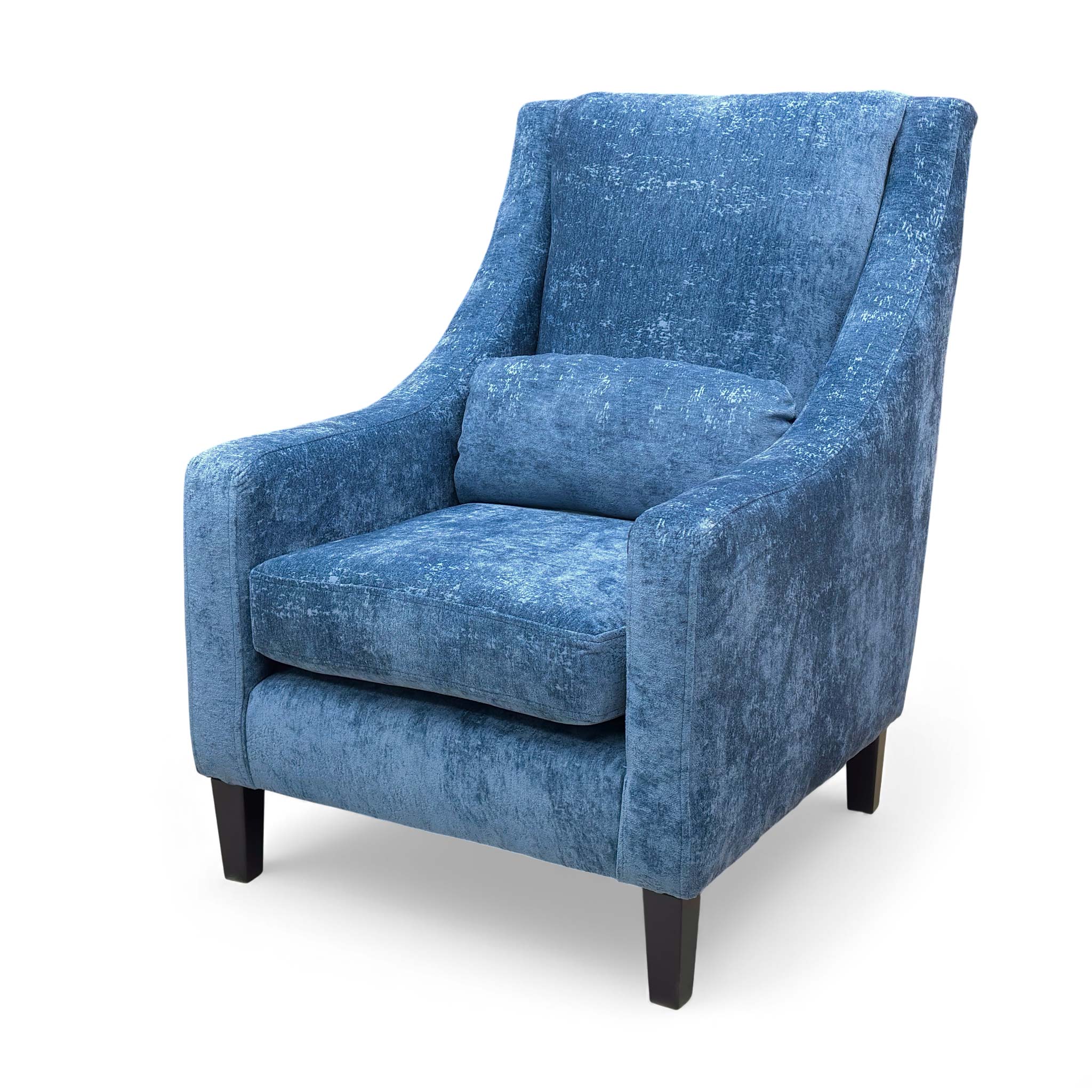 ‘Stella' Marine Blue Meridian Chenille Fabric Accent Chair - Image 6
