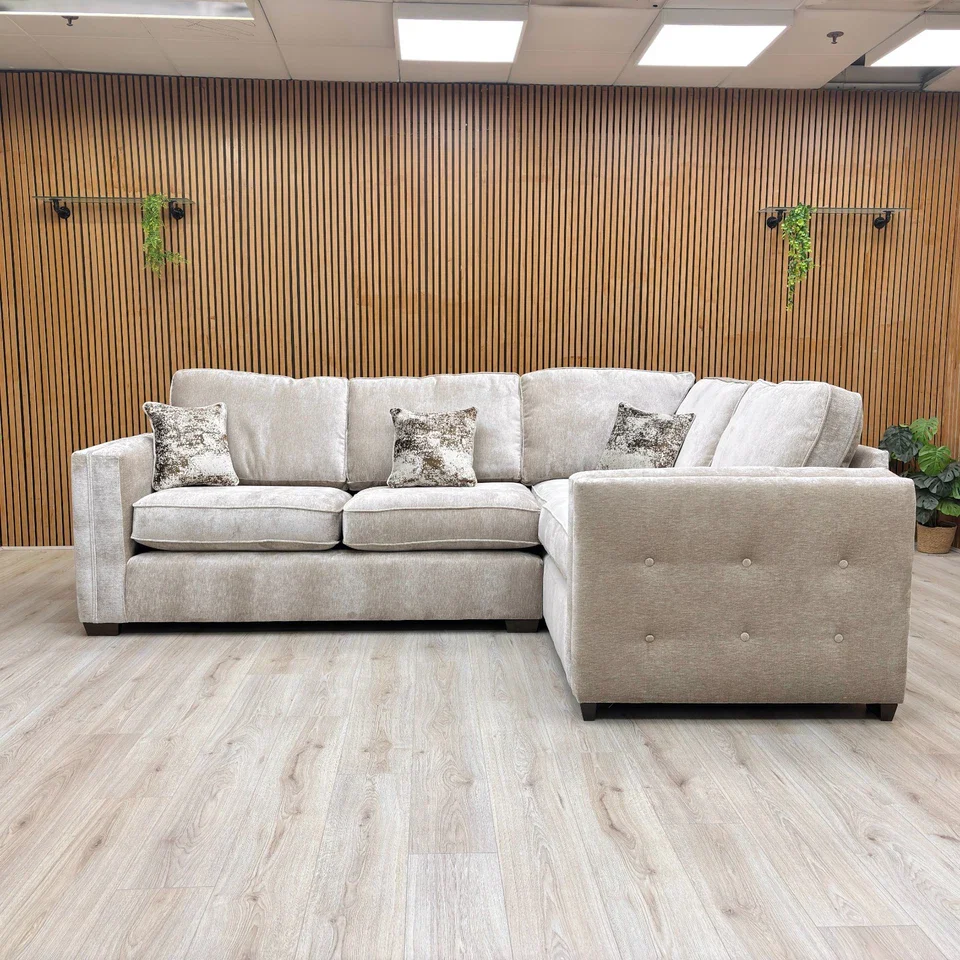 ‘Stella’ Truffle Beige Chenille Fabric Right Hand Facing 2 Corner 1 Sofa - Image 3