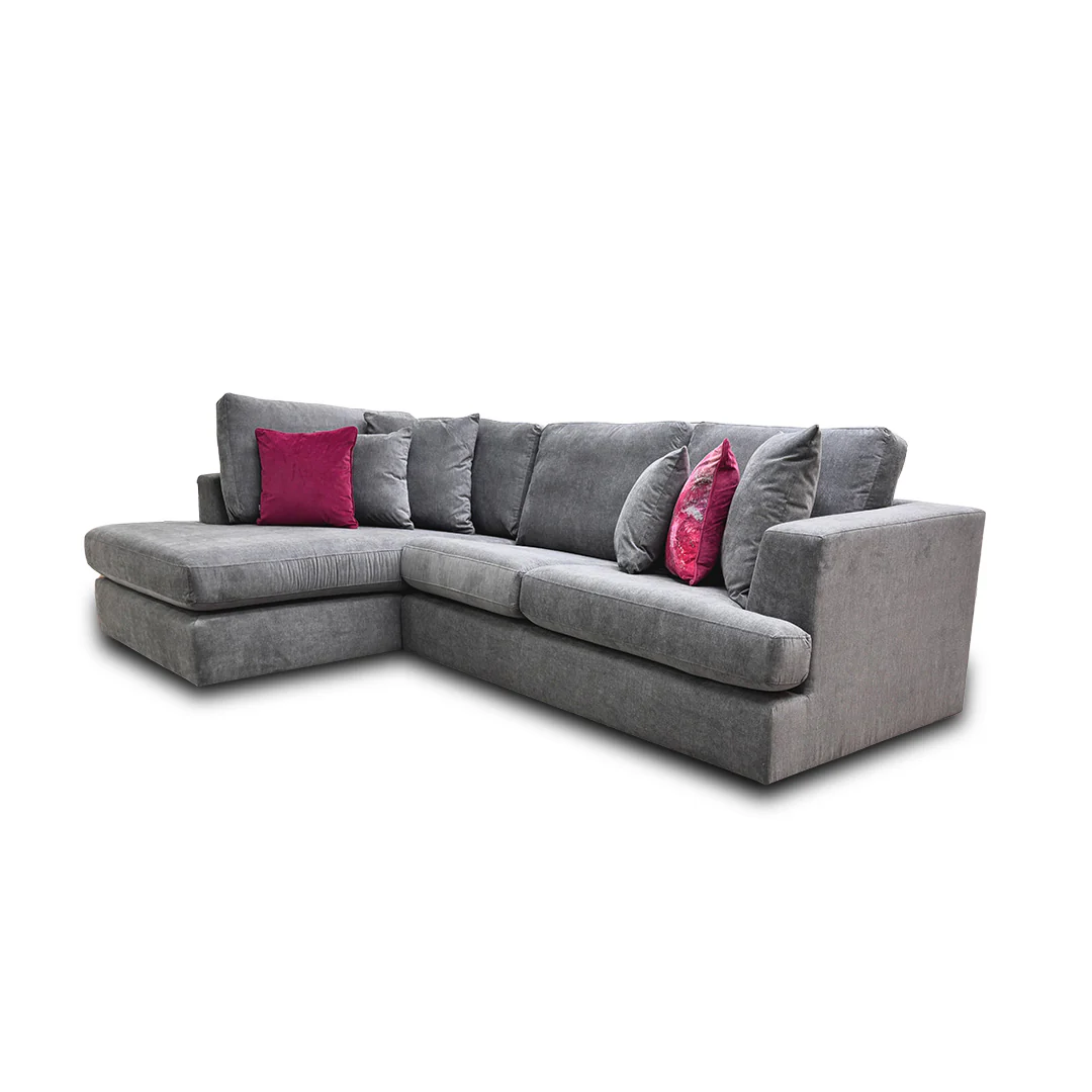 ‘Stratus’ Graphite Gracelands Fabric Left Hand Facing Corner Chaise Sofa - Image 4