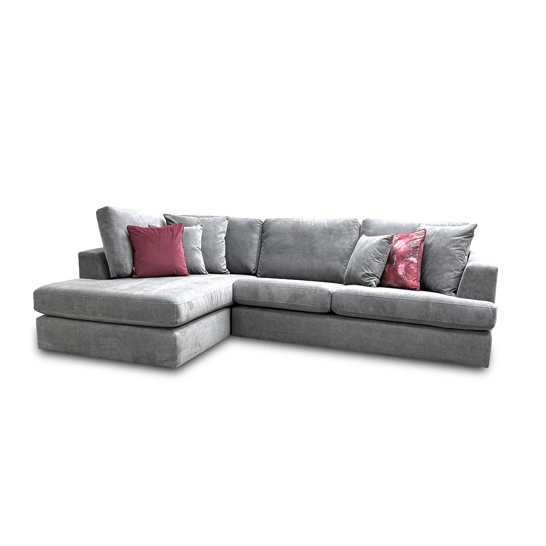 'Stratus' Graphite Gracelands Fabric Left Hand Facing Open End Chaise Corner Sofa - Image 3