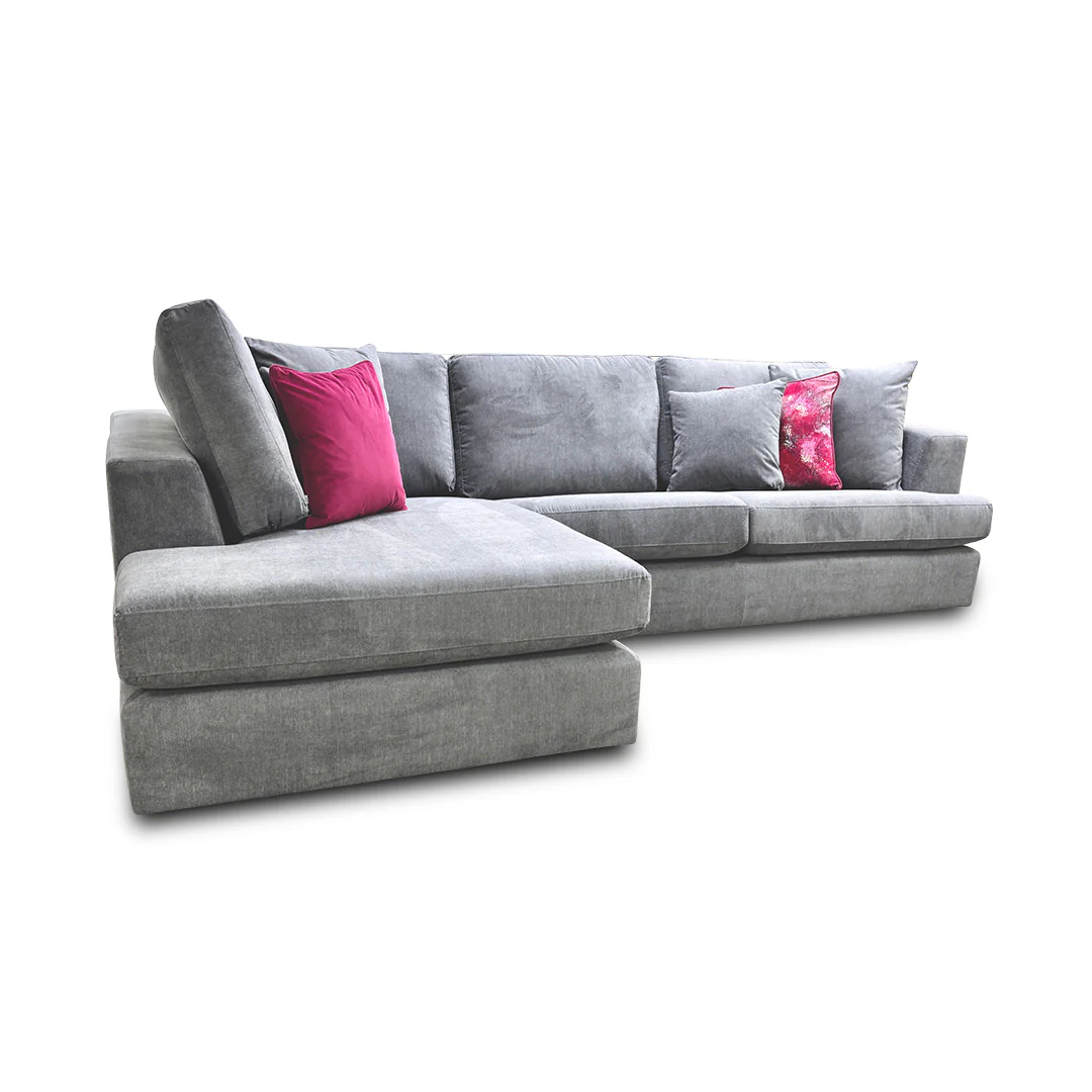'Stratus' Graphite Gracelands Fabric Left Hand Facing Open End Chaise Corner Sofa - Image 4