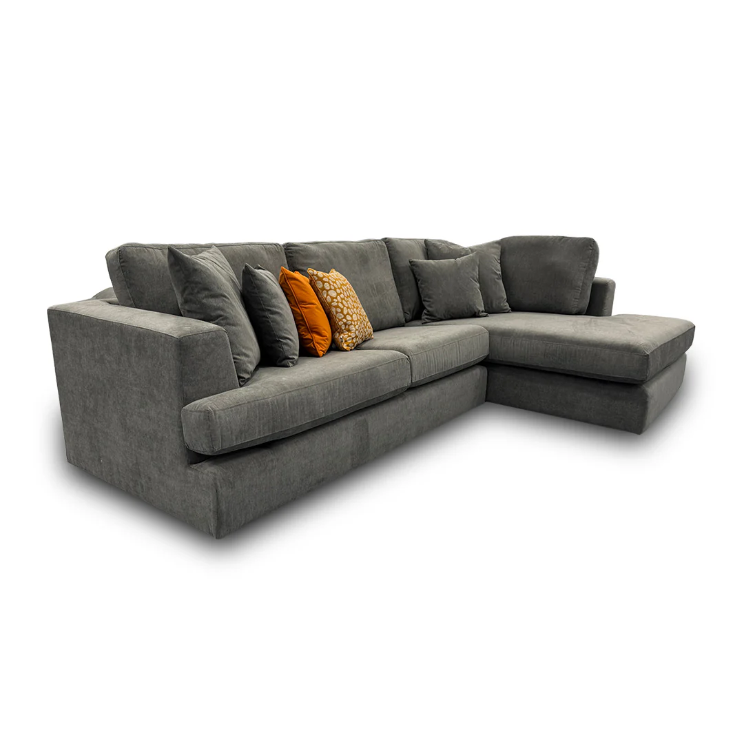 'Stratus' Graphite Gracelands Fabric Right Hand Facing Corner Chaise Sofa - Image 3