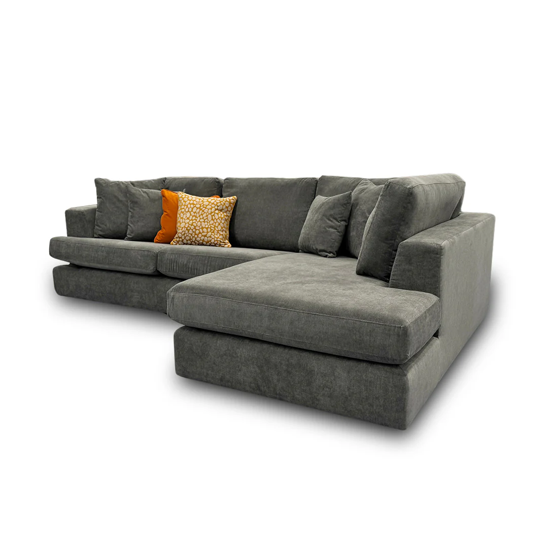 'Stratus' Graphite Gracelands Fabric Right Hand Facing Corner Chaise Sofa - Image 5