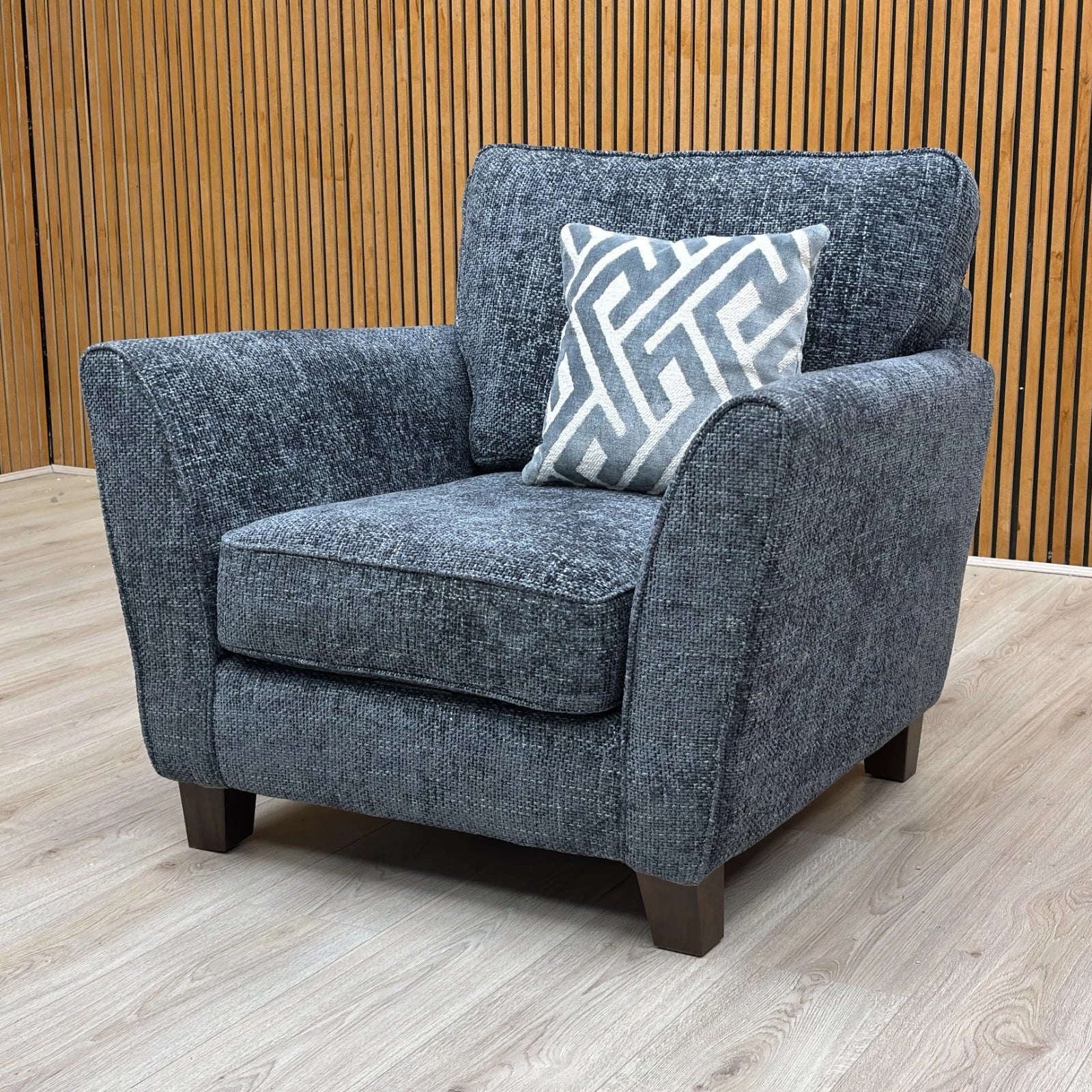 ‘Tabitha’ Navy Blue Woven Fabric Chair - Image 3