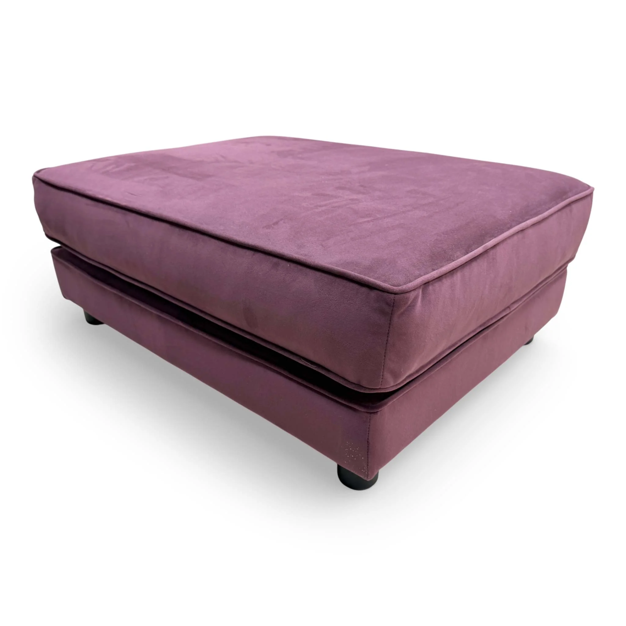 The Lounge Co. 'Isobel' Fro011 Frosted Grape Purple Velvet Rectangular Footstool - Image 6