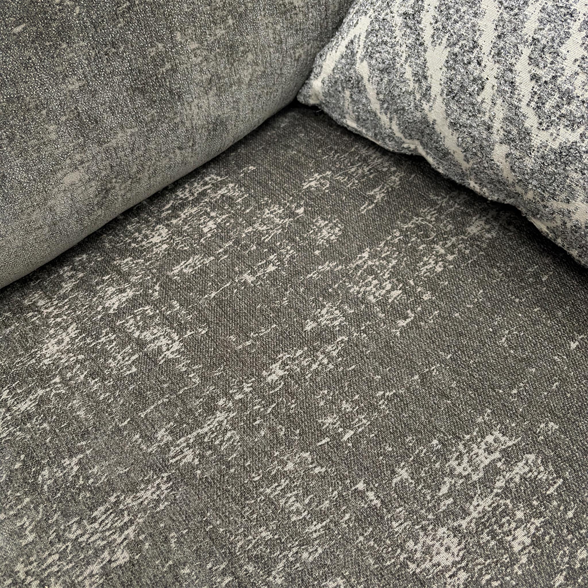 ‘Theodore’ Meridian Charcoal Grey Chenille Fabric 3 + 2 Seater Sofa Set - Image 5