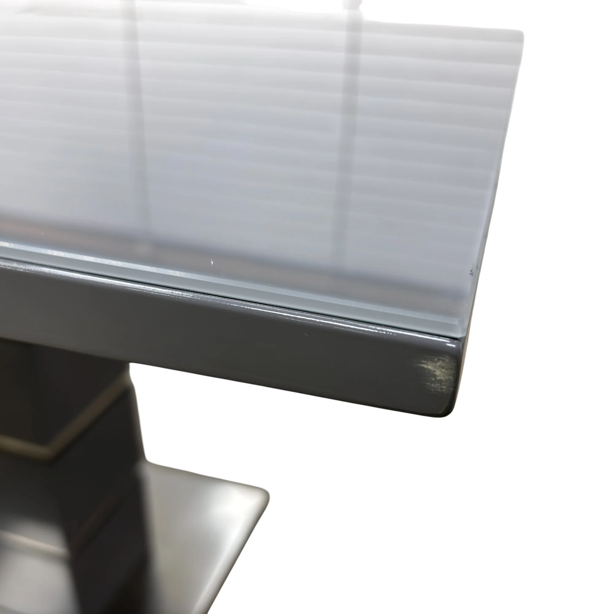 ‘Tokyo’ High-gloss Grey Tempered Glass 160cm Large Extending Dining Table - Image 9