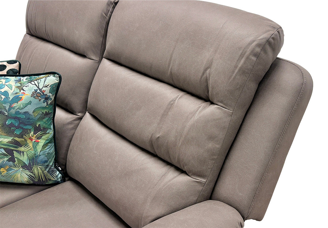 ‘Trinity’ Manual Recliner Grey Soft Endurance Fabric 2 Seater Sofa - Image 4