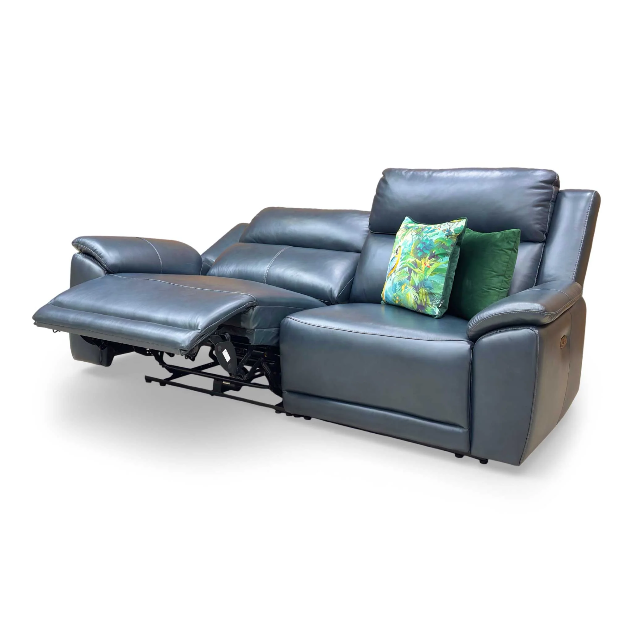 ‘Utah’ Natural Milled Navy LA-4828 3 Seater Leather Power Recliner Sofa - Image 6