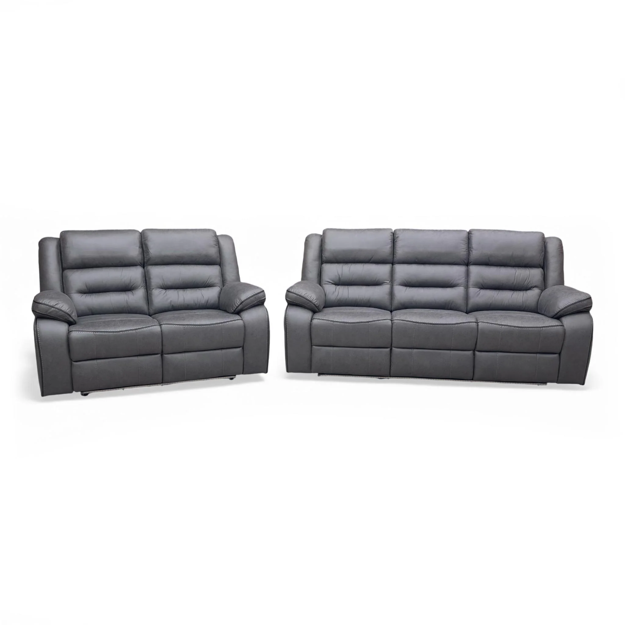 ‘Vegas’ Charcoal Grey Microfibre 3 + 2 Power Recliner Sofa Set with LED Lights - Image 7