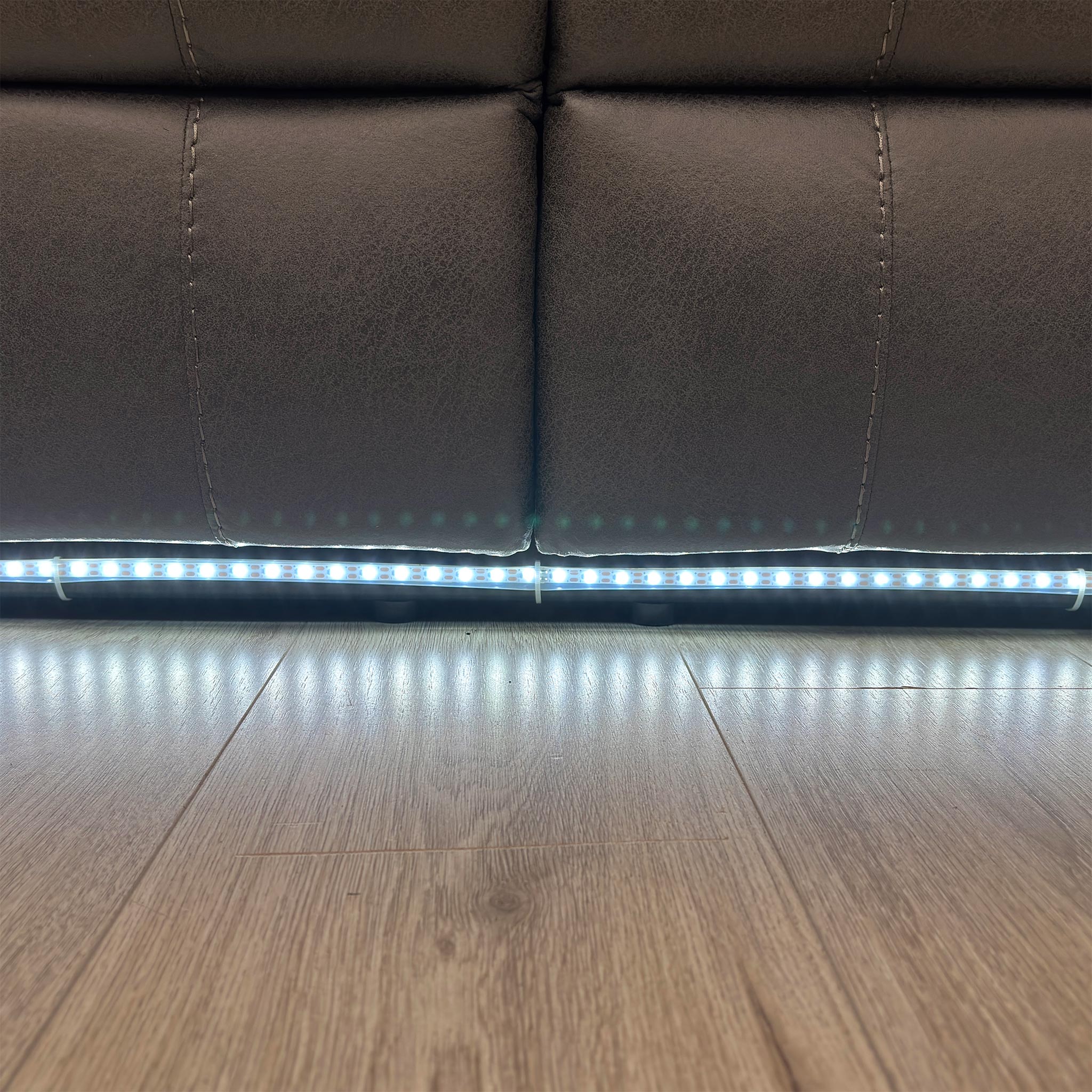 ‘Vegas’ Charcoal Grey Microfibre 3 + 2 Power Recliner Sofa Set with LED Lights - Image 9