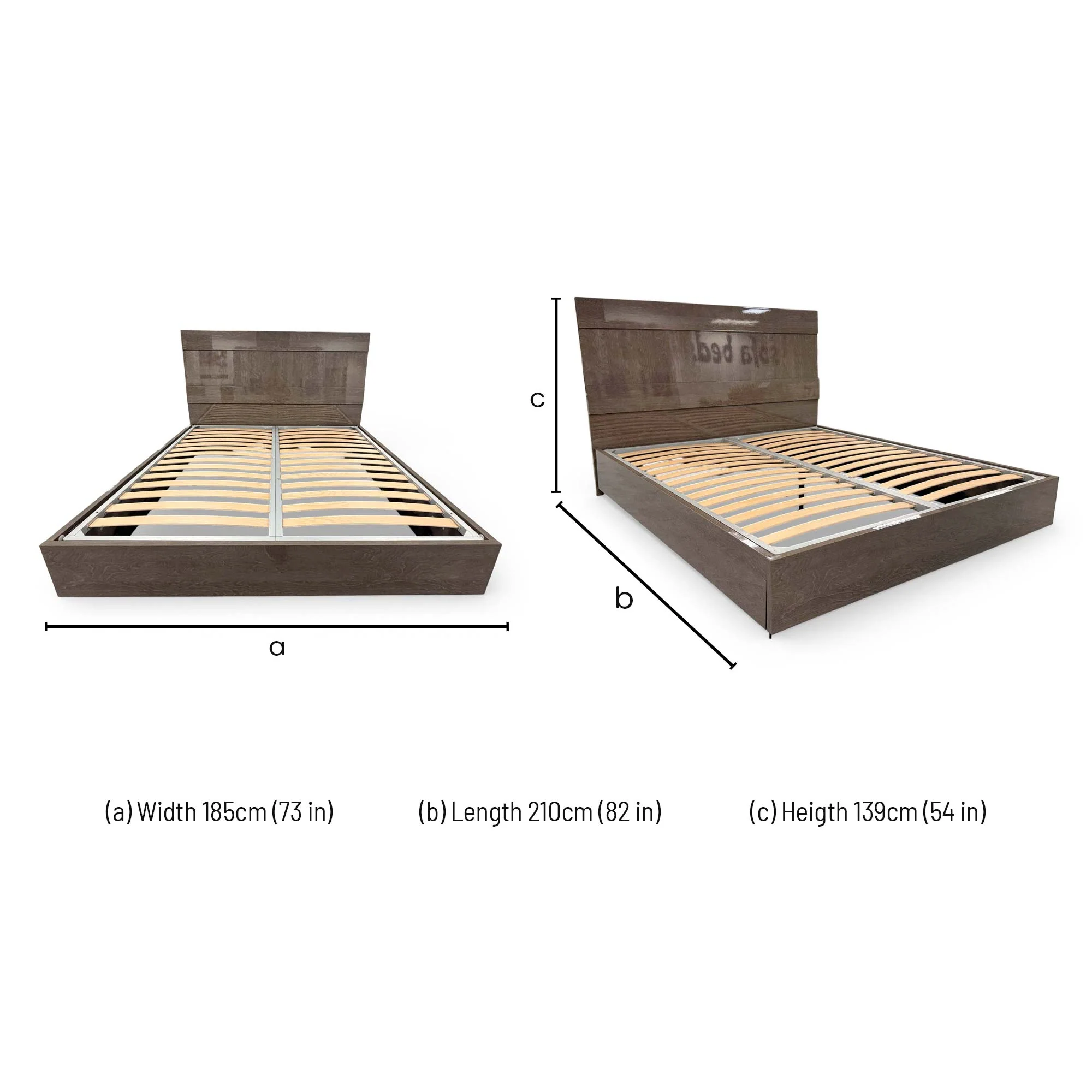 'Venezia' Italian Silver Birch Bed Frame with LED Lights - Super King - Image 6