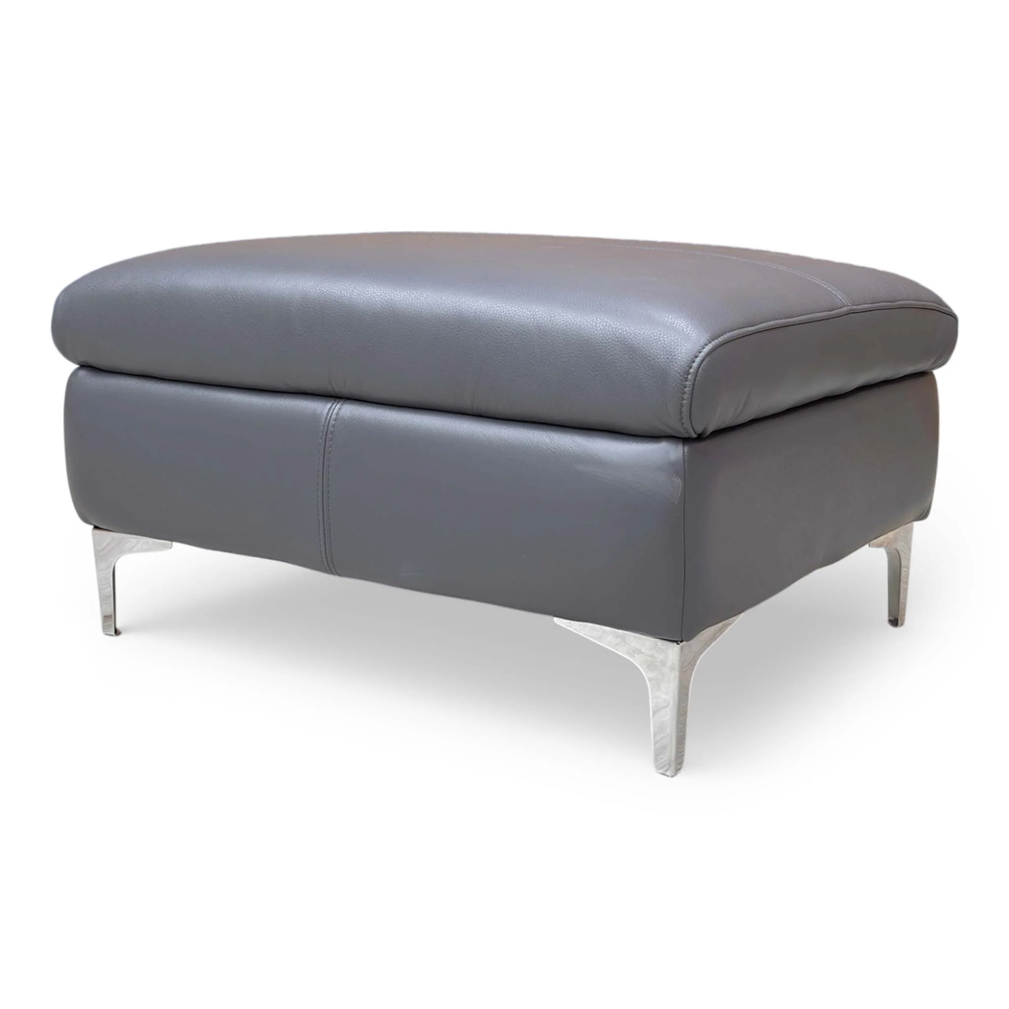 'Vino' Cat-60:18 Lavender Grey Leather Footstool - Image 6