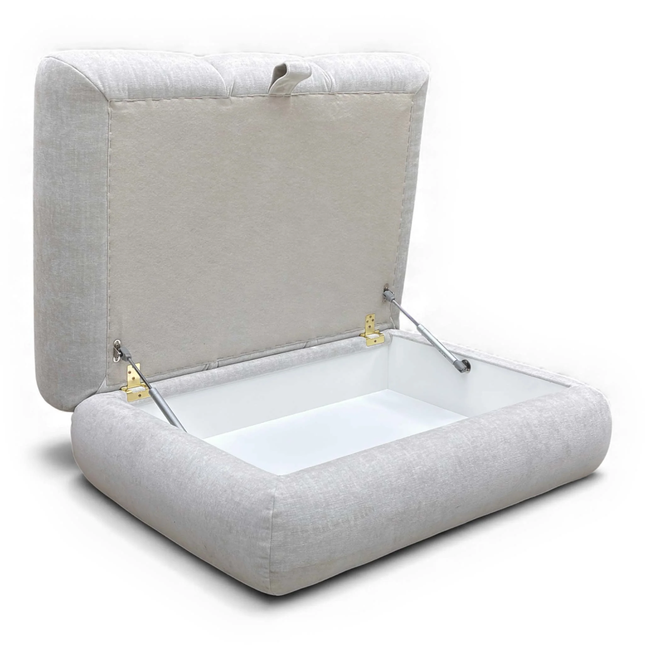 ‘Waldorf' Soft Chenille Taupe All Over Storage Footstool - Image 6