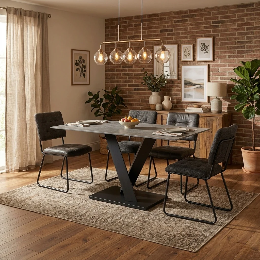 'Warrior' Grey Sintered Stone Ceramic Top Compact 135cm Fixed Dining Table - Image 2