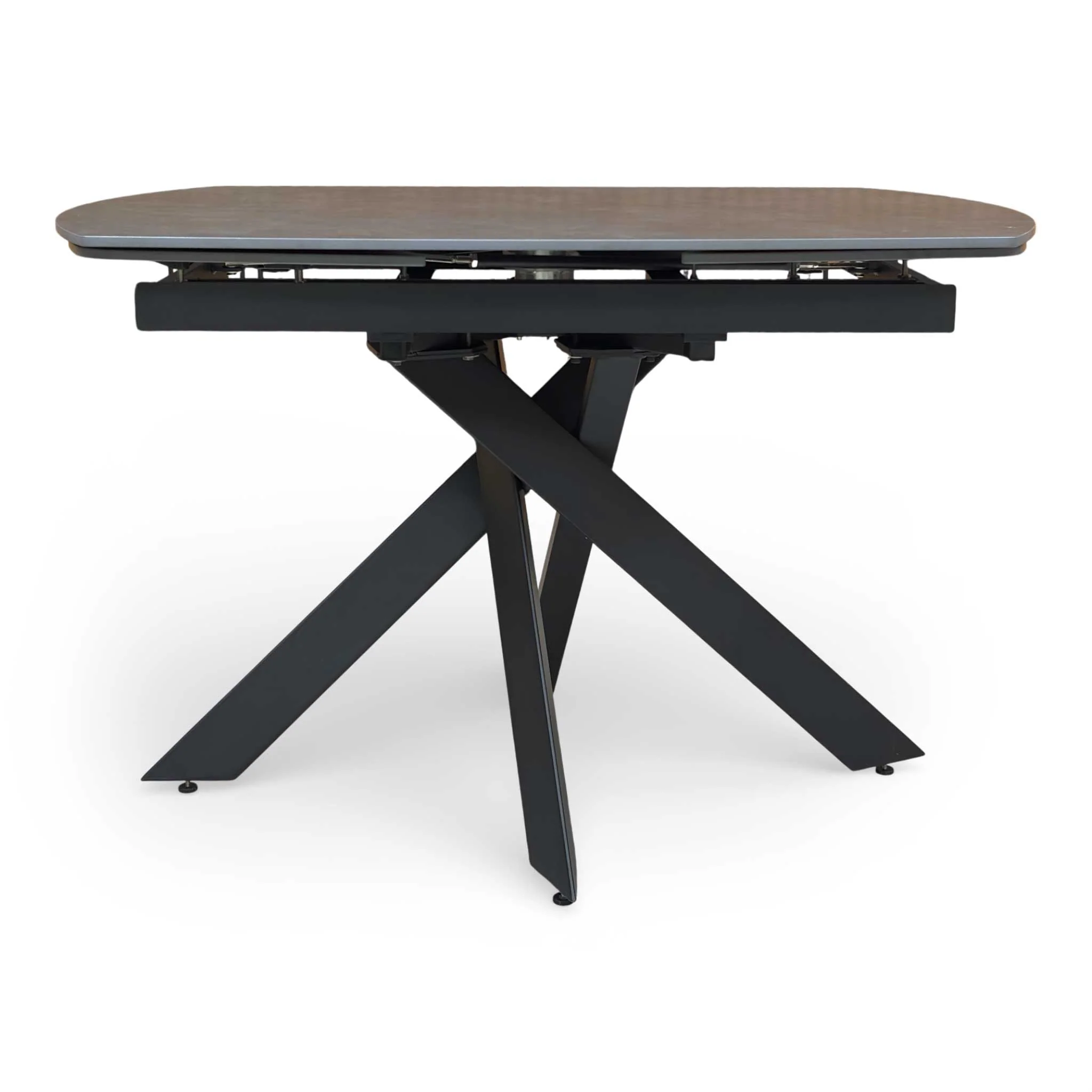 ‘Warrior’ Grey Sintered Stone Swivel Extending Dining Table - Image 4