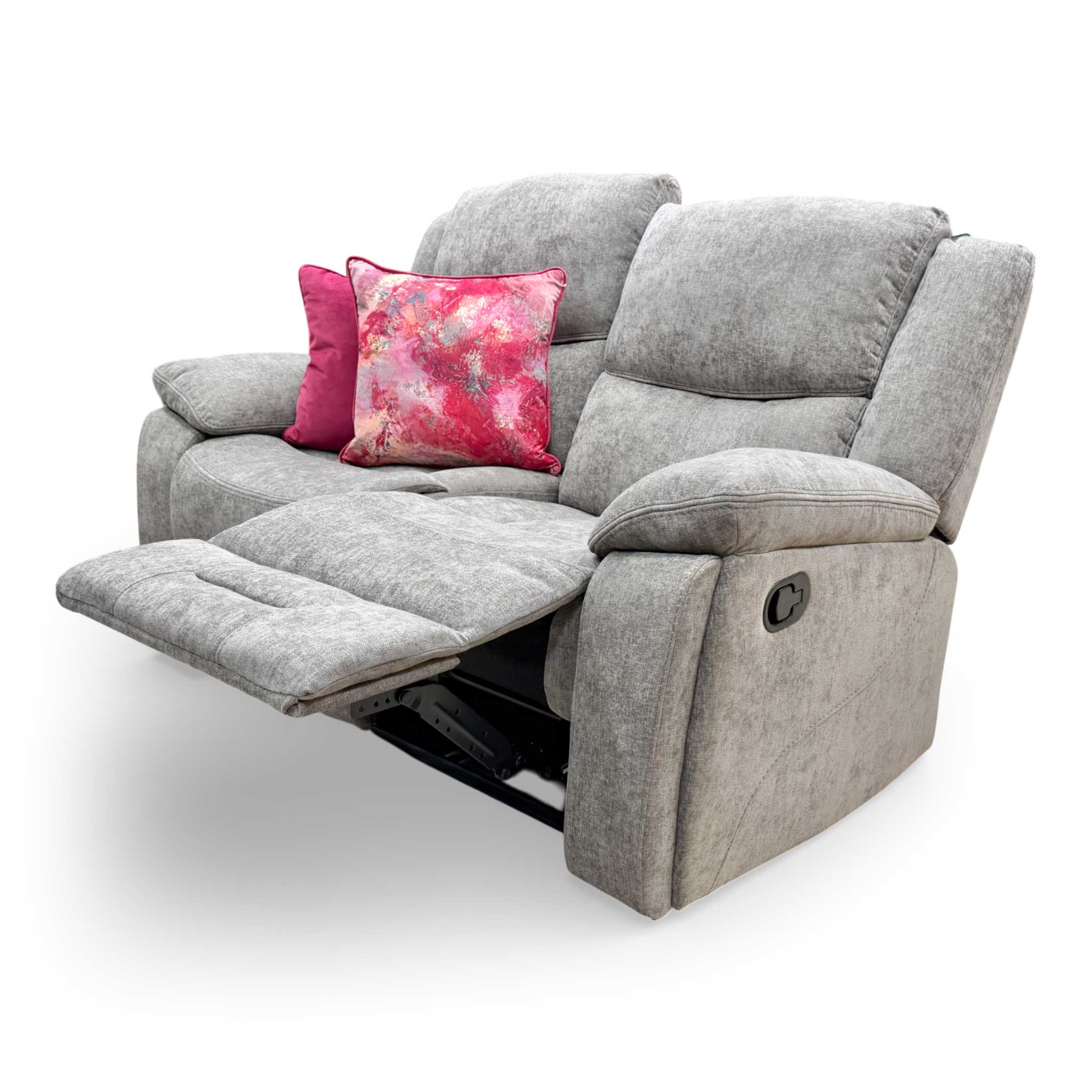 'Weston' Mocha Tight Weave Fabric 2 Seater Manual Recliner Sofa - Image 6