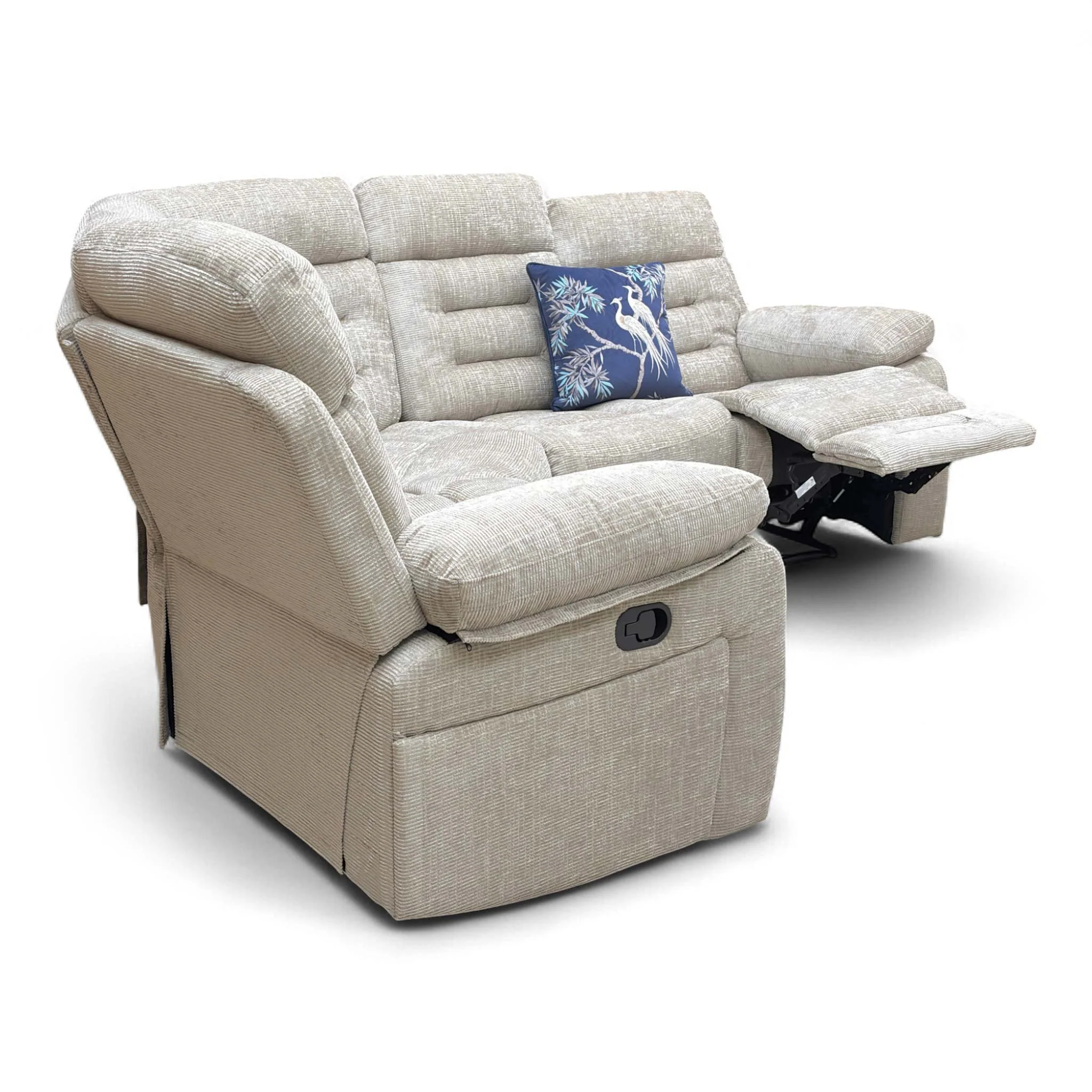 ‘Wilbur’ Latte Fabric Manual Recliner Modular Corner Sofa - Image 7