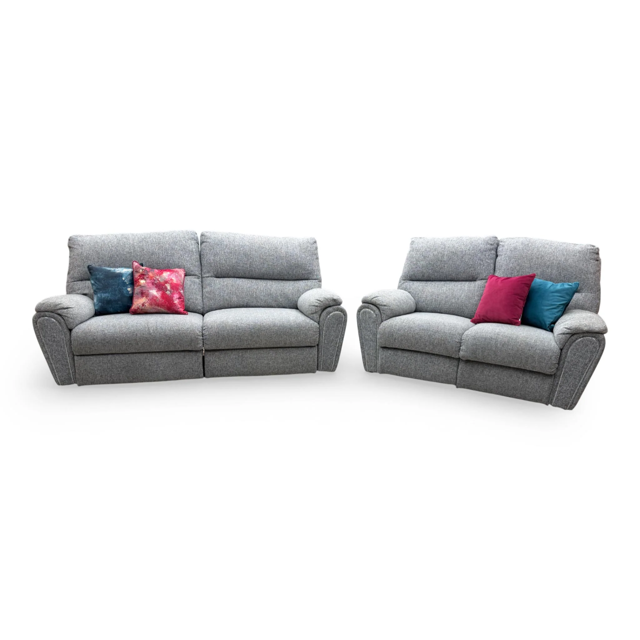 ‘Willow’ Grey Fabric Power Recliner 3 Seater + Manual Recliner 2 Seater Sofa Set - Image 4
