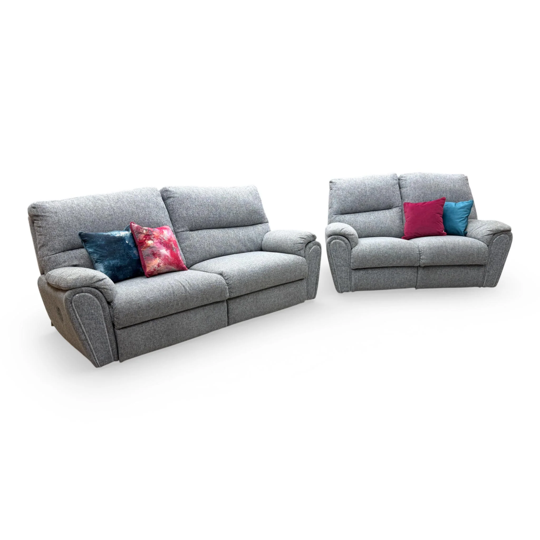 ‘Willow’ Grey Fabric Power Recliner 3 Seater + Manual Recliner 2 Seater Sofa Set - Image 7