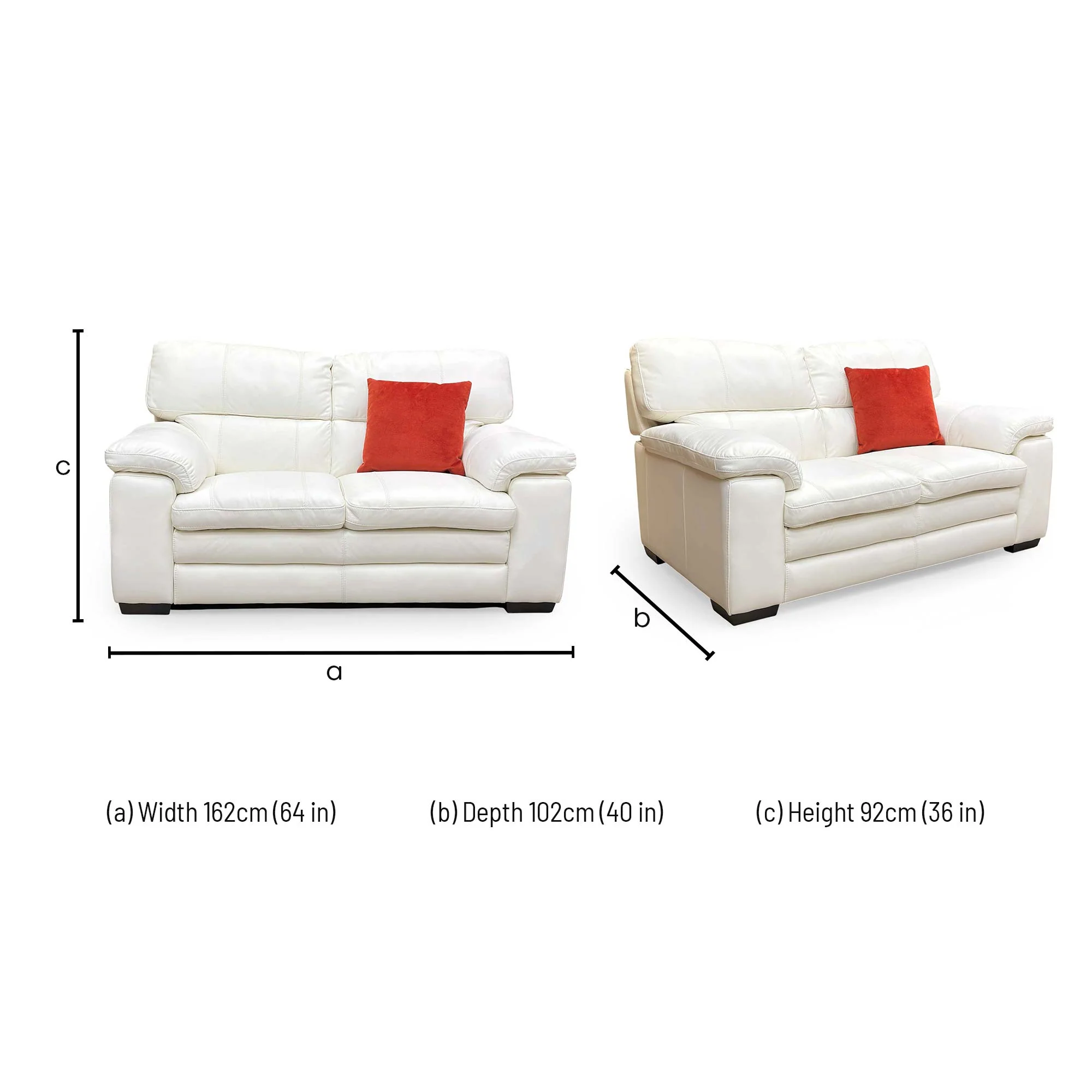 World of Leather ‘Cozee’ Bv-744d Star White Leather 2 Seater Sofa - Image 7