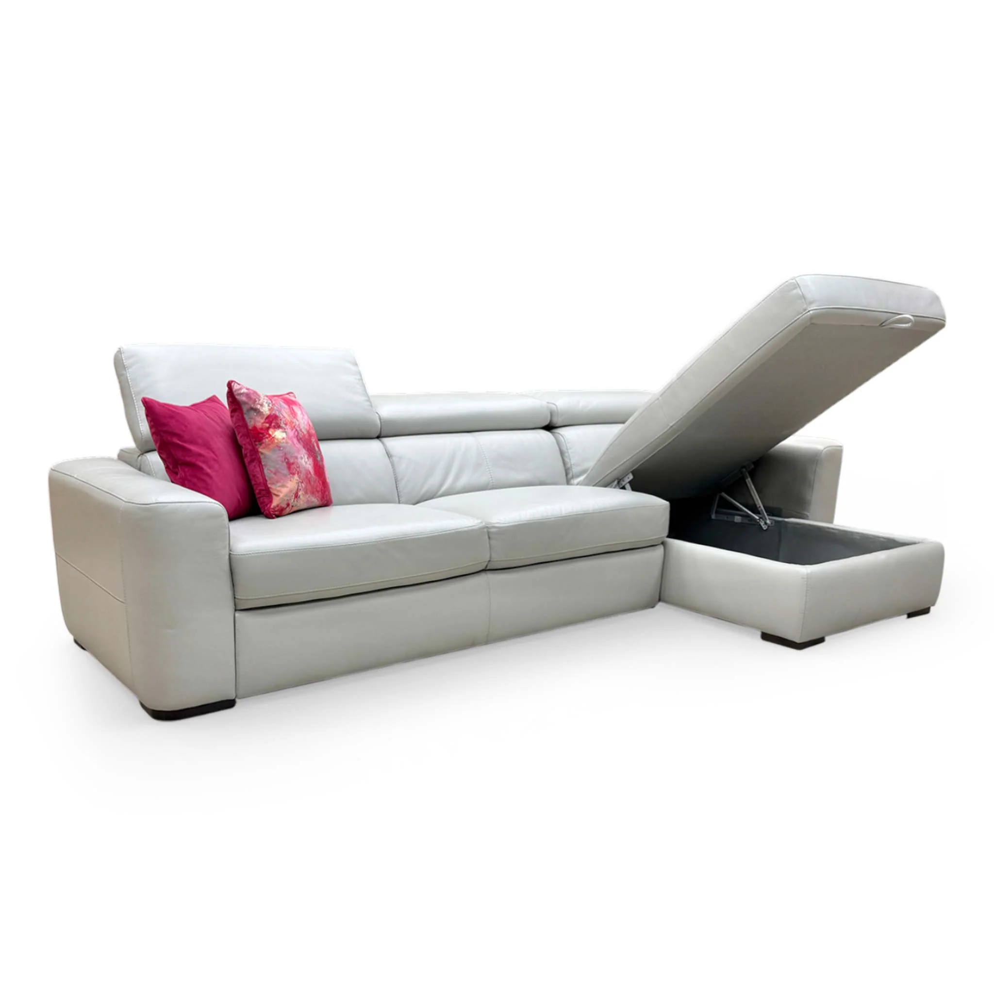 World of Leather ‘Infinity’ Nc-251e Grey Leather Right Hand Facing Corner Chaise Sofa with Storage - Image 6