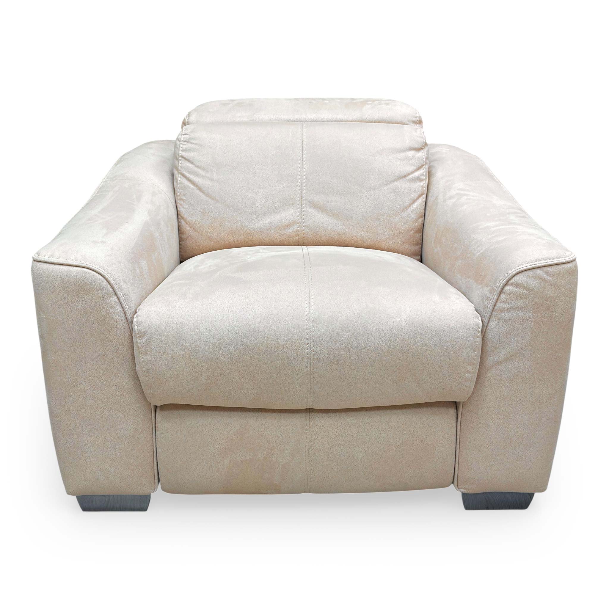 World of Leather ‘Xavier’ BFA-BLJ-R20 Bisque Cream Suede Power Recliner Chair With Power Headrests - Image 4