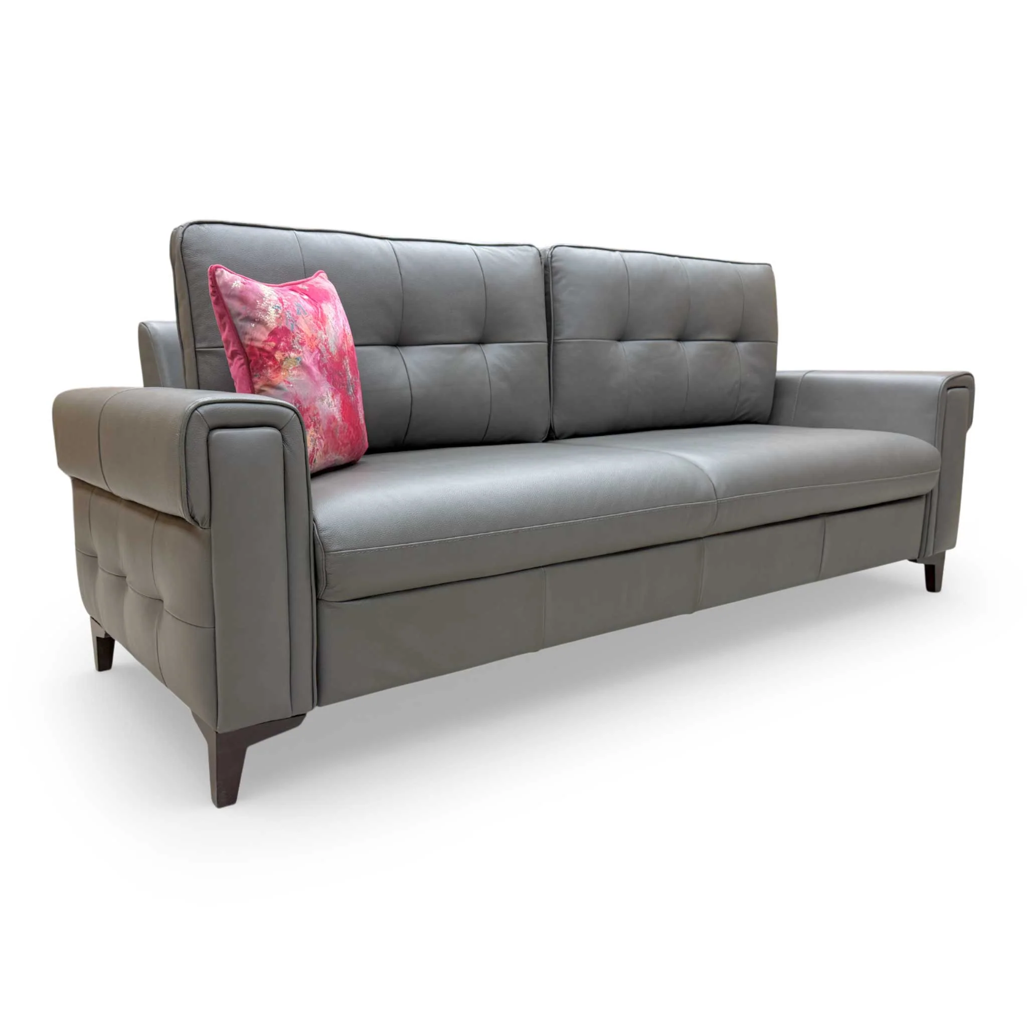 'Zoom' Grey Le-9308 Leather 3 Seater Sofa Bed - Image 8